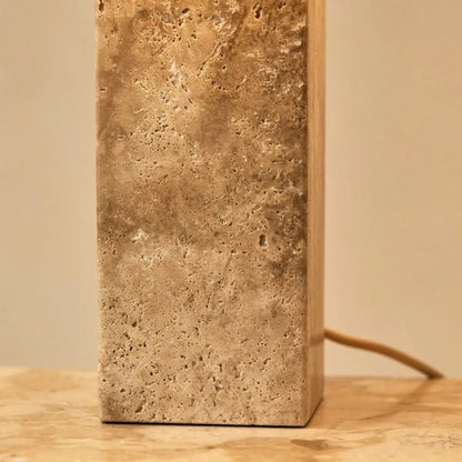 Rosie Travertinlampe | Baumwollschirm & Elegantes Design