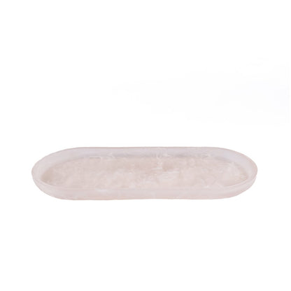 The Resin Oval Plate - Pink White