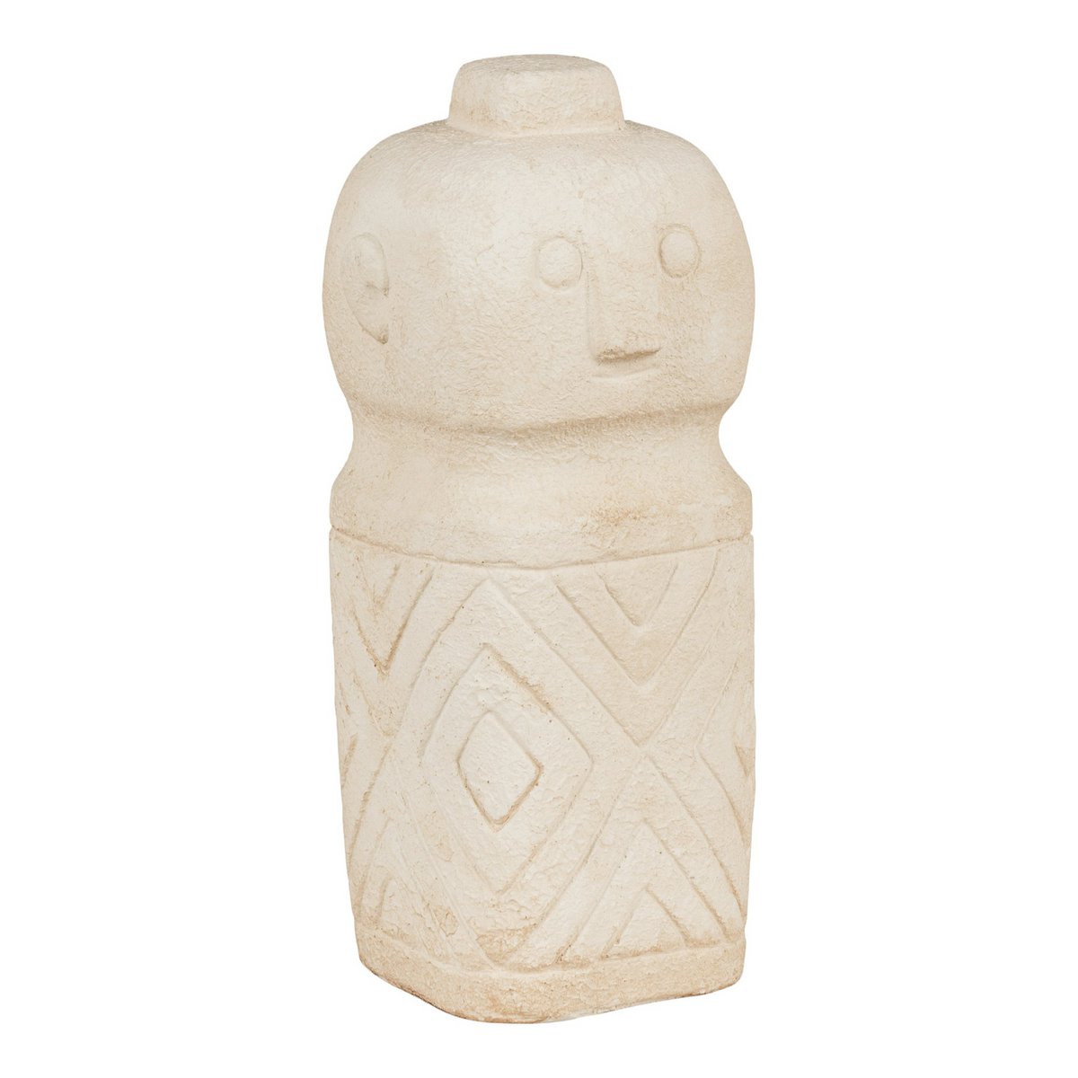 Decoration  - Decoration in cement, beige, 6,5x6,5x15 cm
