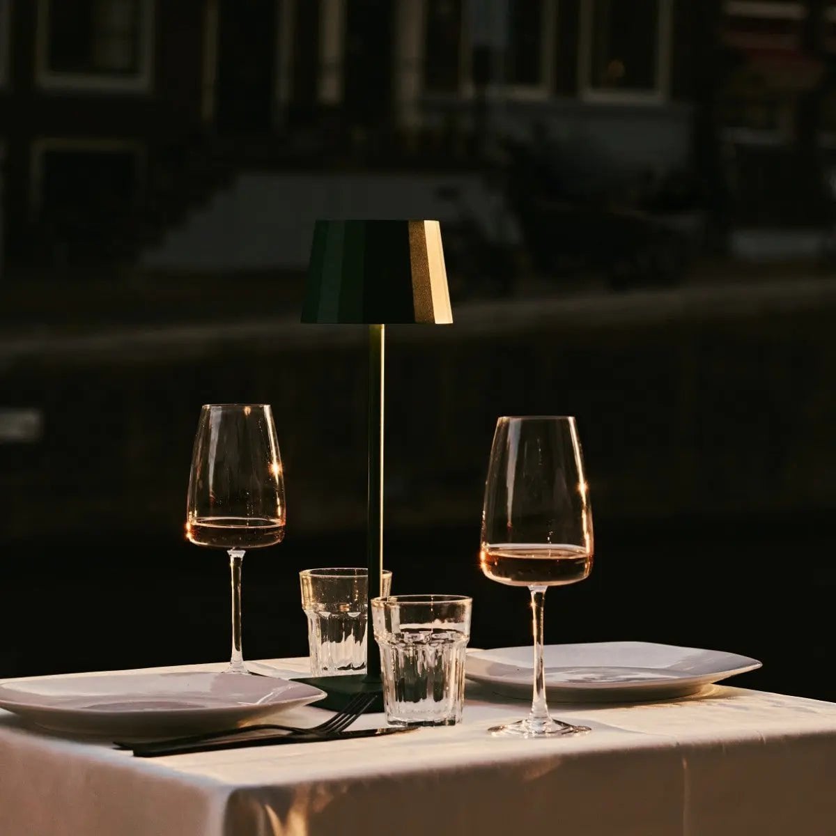 William Pine Green Rechargeable Table Lamp | USB-C, Dimmable, 120-Hour Battery