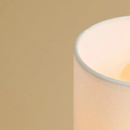 Fabric Table Lamp Light Brown Wood | Boris Bedside Reading Lamp
