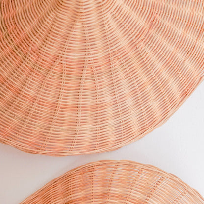 Rattan Pendant Light - Natural Funnel Lampshade, Handmade in Bali