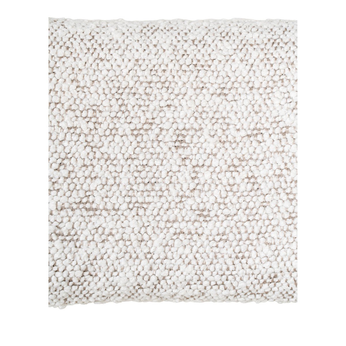 Chaise à Comptoir Badalona - Bouclé Blanc, Pieds Noirs, 46x39x90 cm