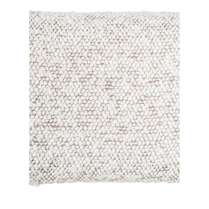 Chaise à Comptoir Badalona - Bouclé Blanc, Pieds Noirs, 46x39x90 cm