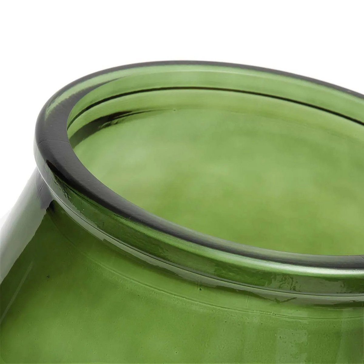 Recycled Glass Vase - Green Qiezi Vase - Modern Home Decor - Medium