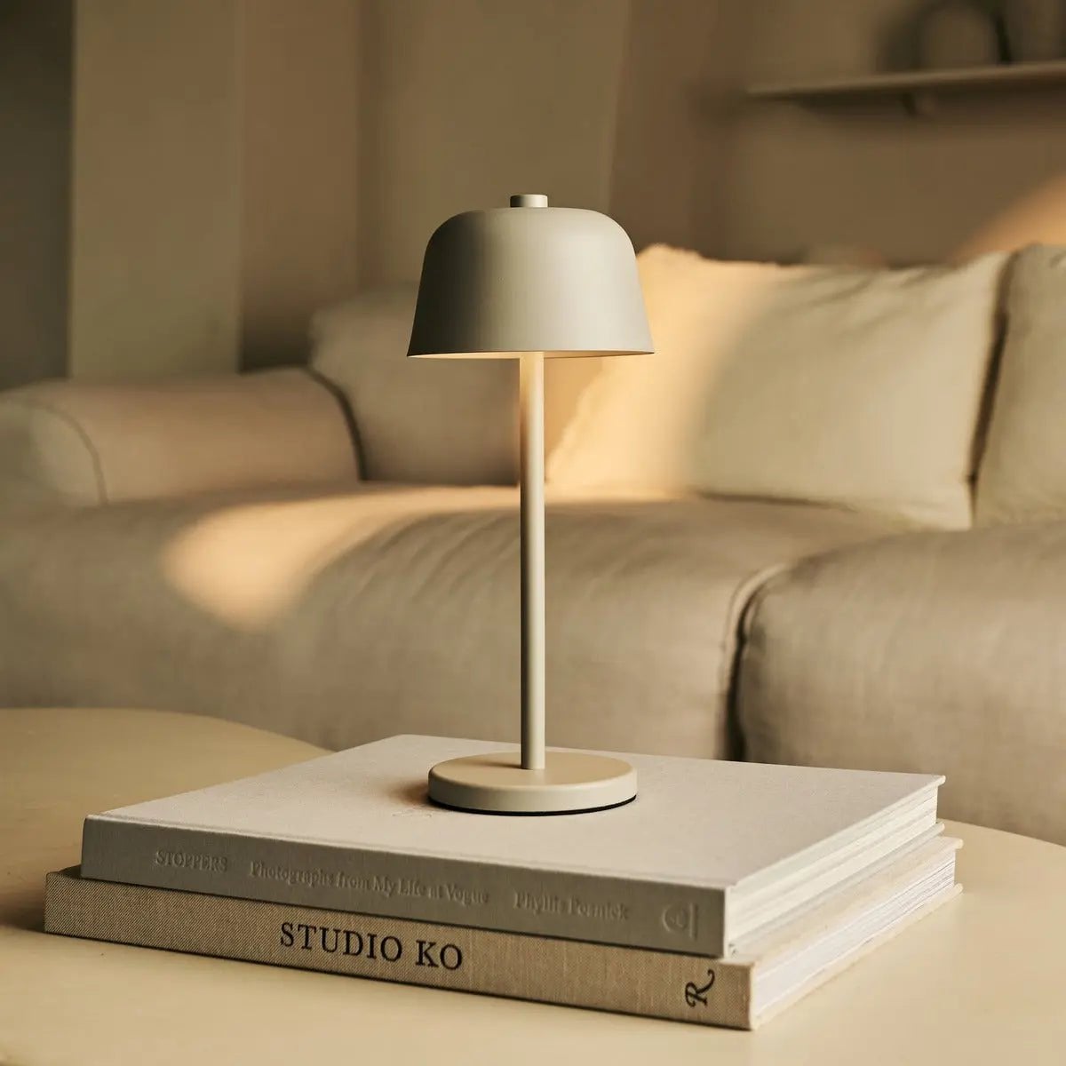 Rechargeable Table Lamp - Cordless Vanilla Light with Touch Dimming