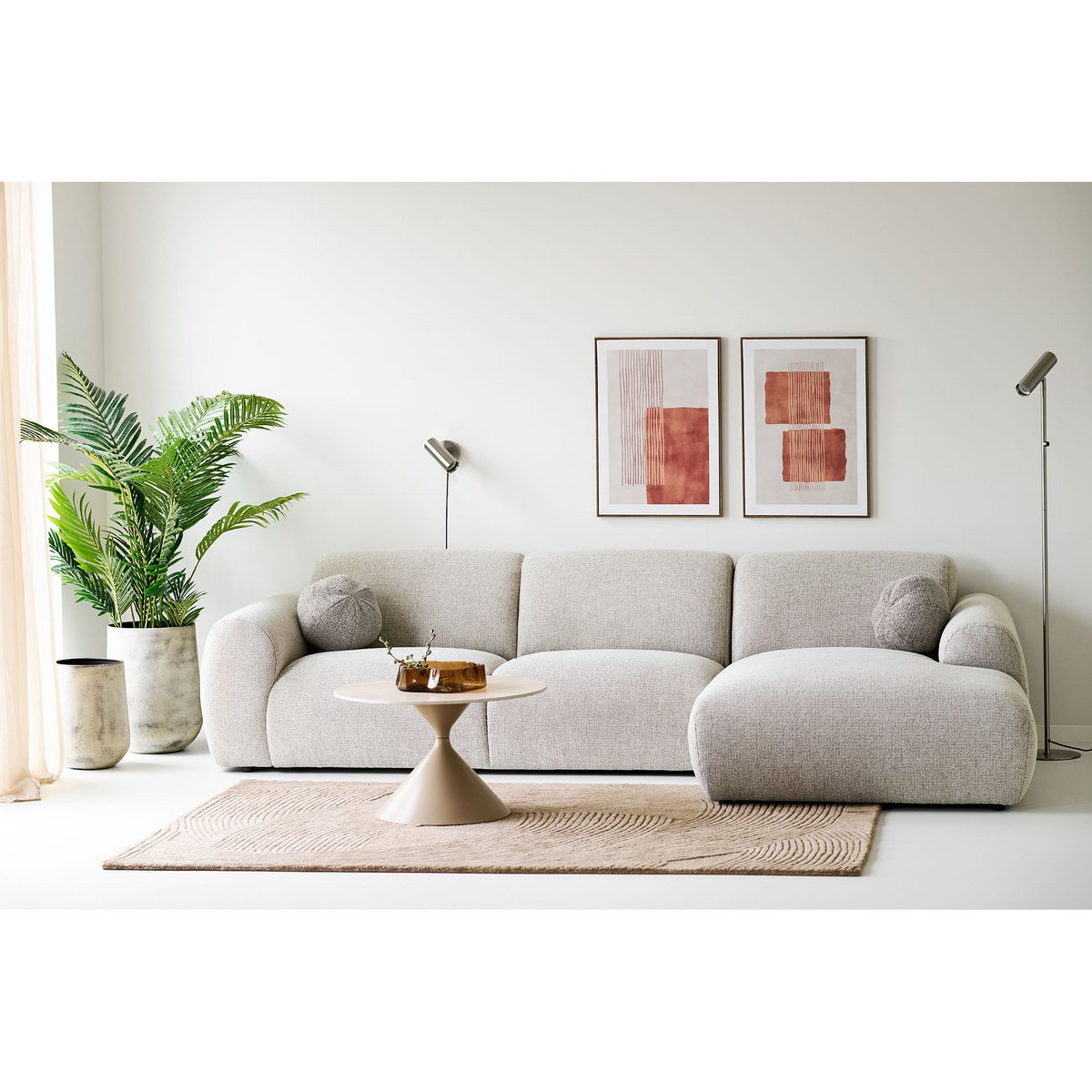 Imprimé sur toile Mina, toile, beige/marron, No.1, 50x70 cm