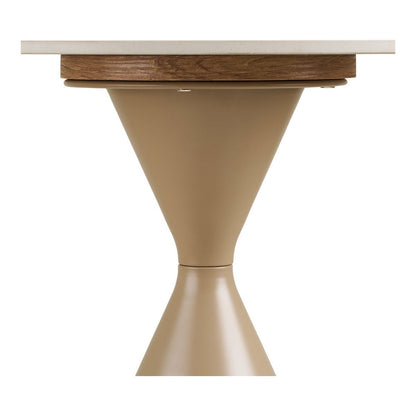 Annecy Side table, ceramic table top/steel, travertine/sand, ø50x56 cm