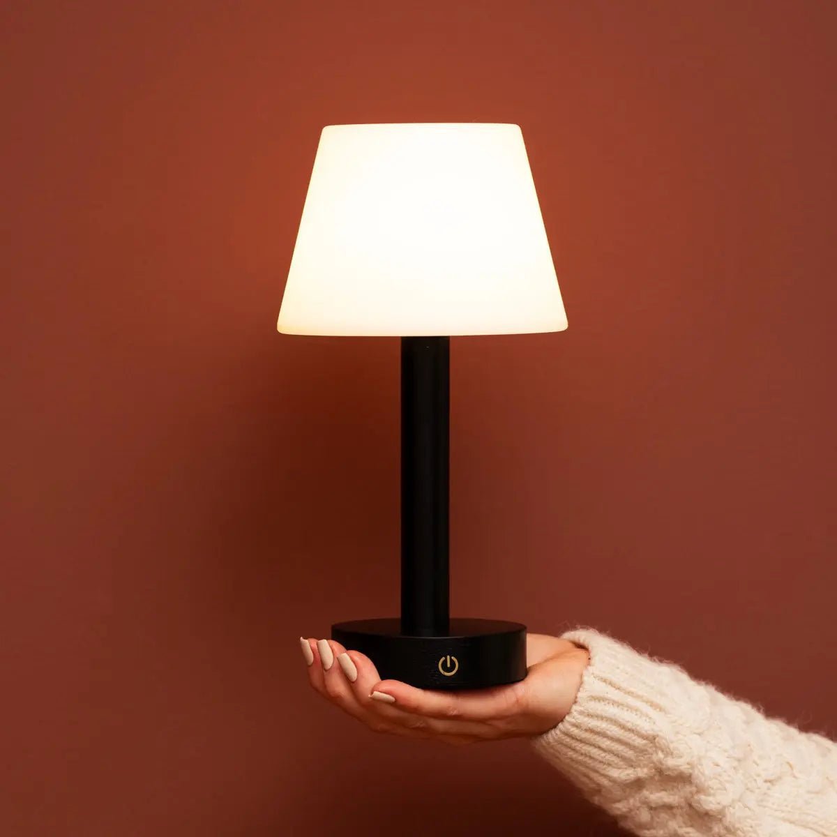 Zoë Black Wooden Rechargeable Table Lamp | Dimmable, USB-C & Up to 80 Hours of Battery Life