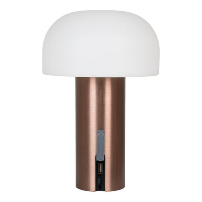 LED Table Lamp - Rechargeable White & Copper Soham