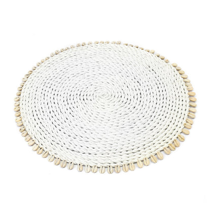 Seagrass Shell Placemat - Coastal Table Decor, White