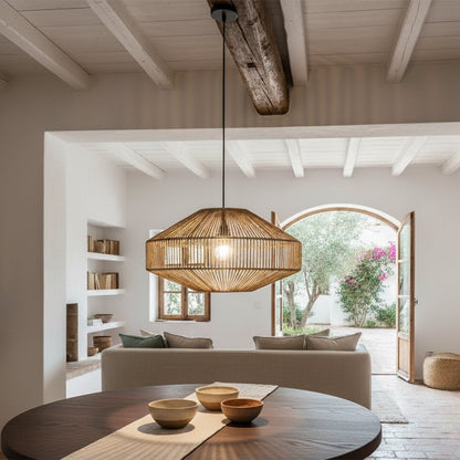 Natural Rope Pendant Light - Linea Gem Hanging Lamp