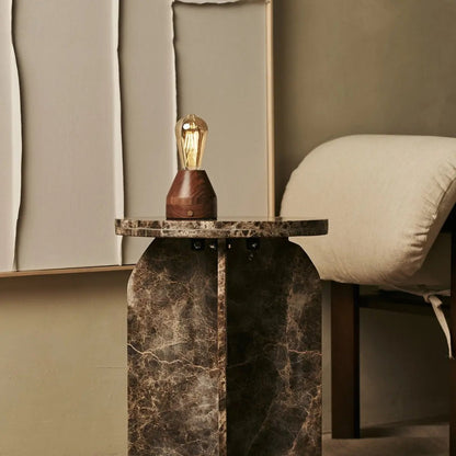 Zavi Walnut Rechargeable Table Lamp | LED, Cordless & 80-Hour Battery Life
