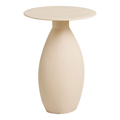 Metal Side Table with Enamel Top – Off-White, Modern Style, 36x50 cm