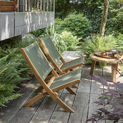 Rope folding lounge chair green