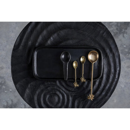 Brass Salad Spoon - Gold Palm Tree Design, Elegant Serveware