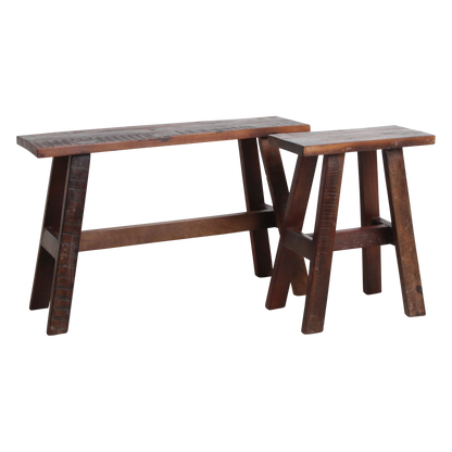 Recycled Wood Bench - Industrial 'Bus Stop' Style, Medium