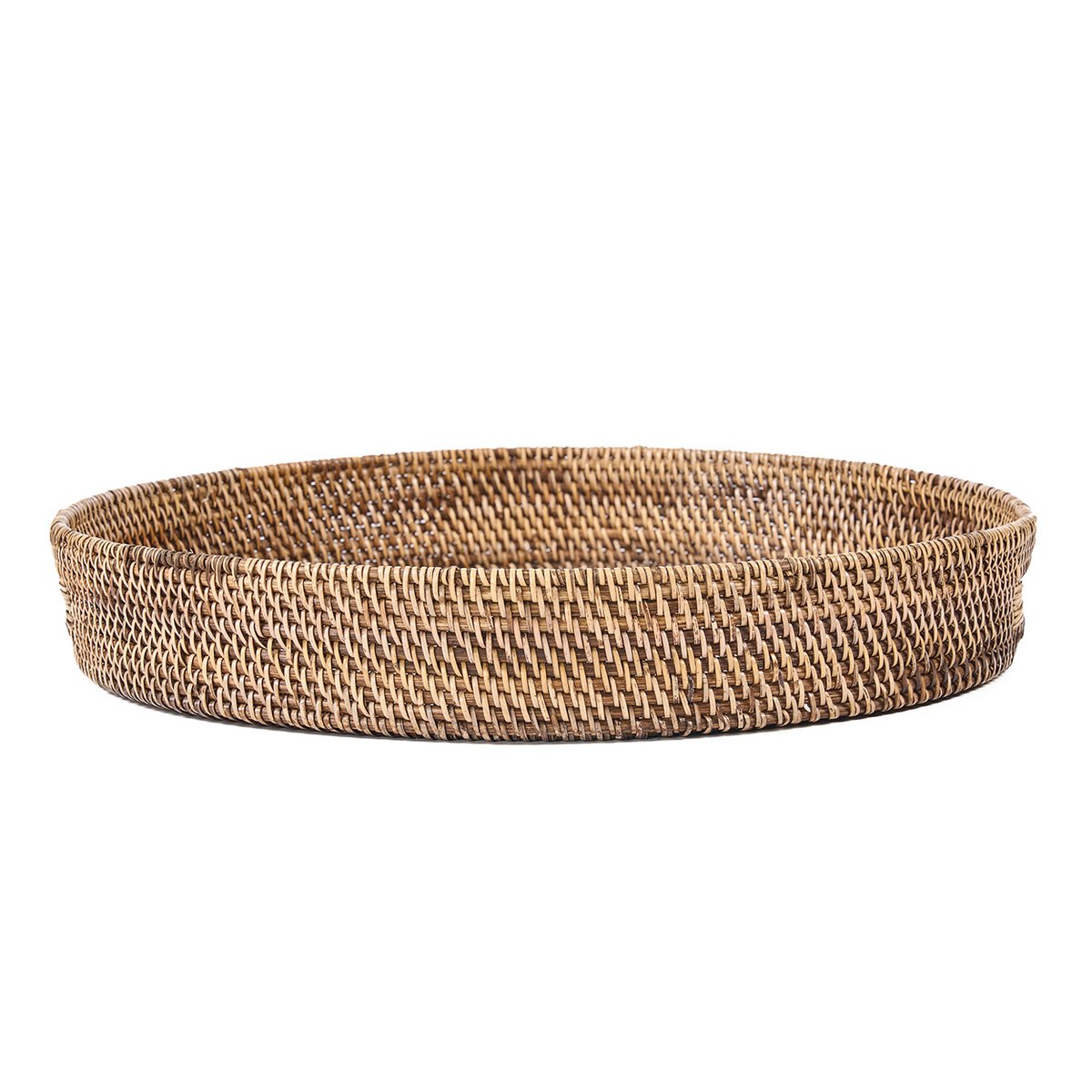Rattan Serving Tray - Large Handwoven Tray - Natural Brown