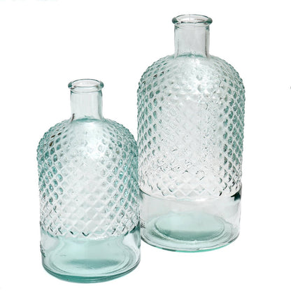 Blue Glass Water Bottle - Zuanshí Design - Medium