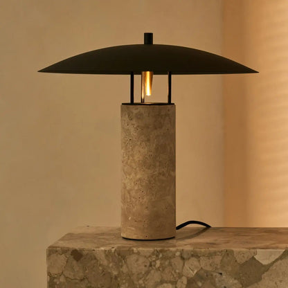 Travertine Table Lamp - Modern Accent Lamp with GU10 Light
