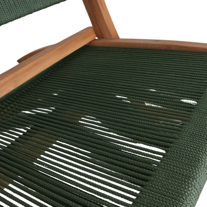 Rope folding lounge chair green