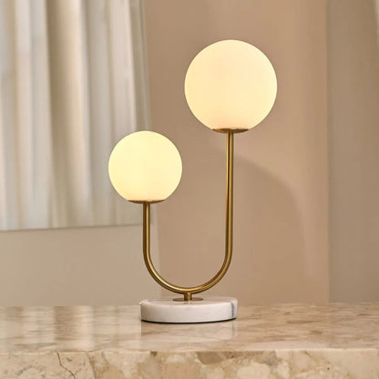 Giorgia Elegant Marble Lamp | Frosted Glass Bulbs & Corded Lamp