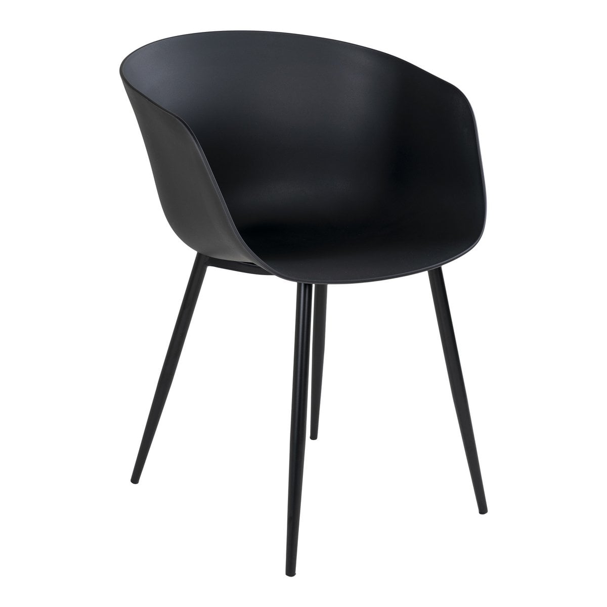 Black Dining Chairs - Modern Steel & PP Set of 2 | Roda