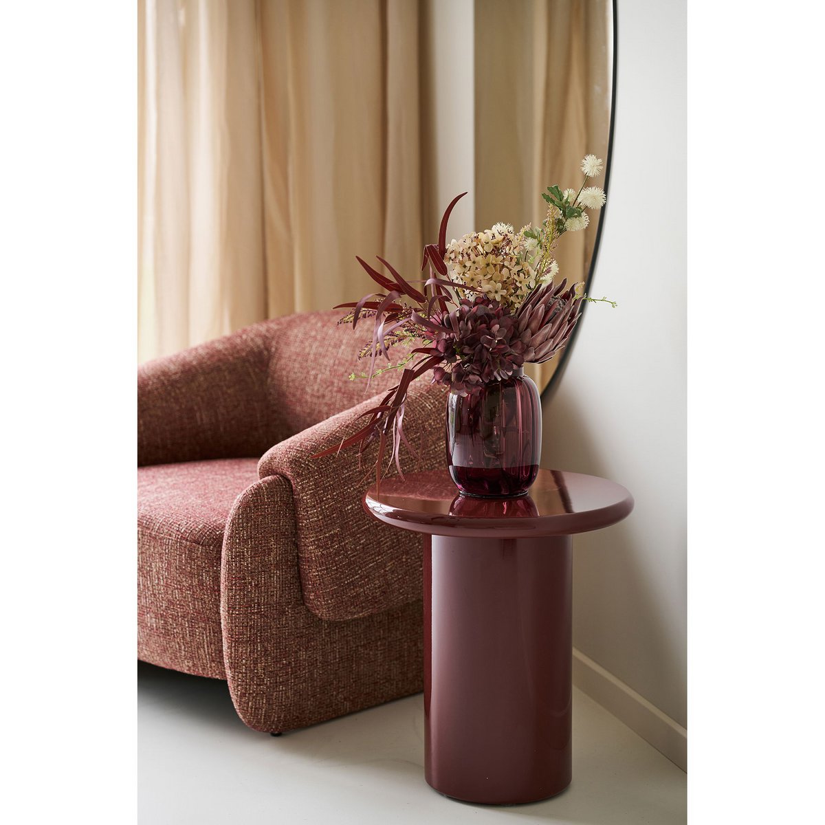 Side Table Bordeaux - Modern Accent Table, ø45x50 cm