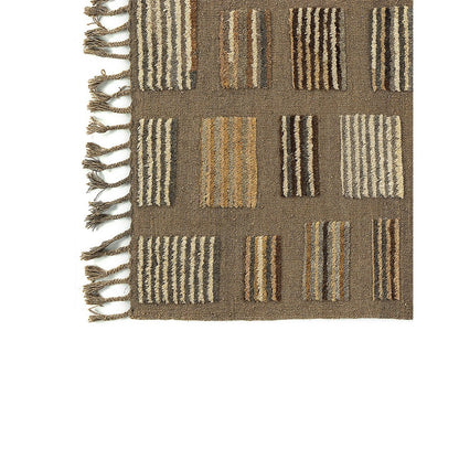 Wool Afghan Area Rug – Handwoven Design, 299 x 203 cm, Earth Tones