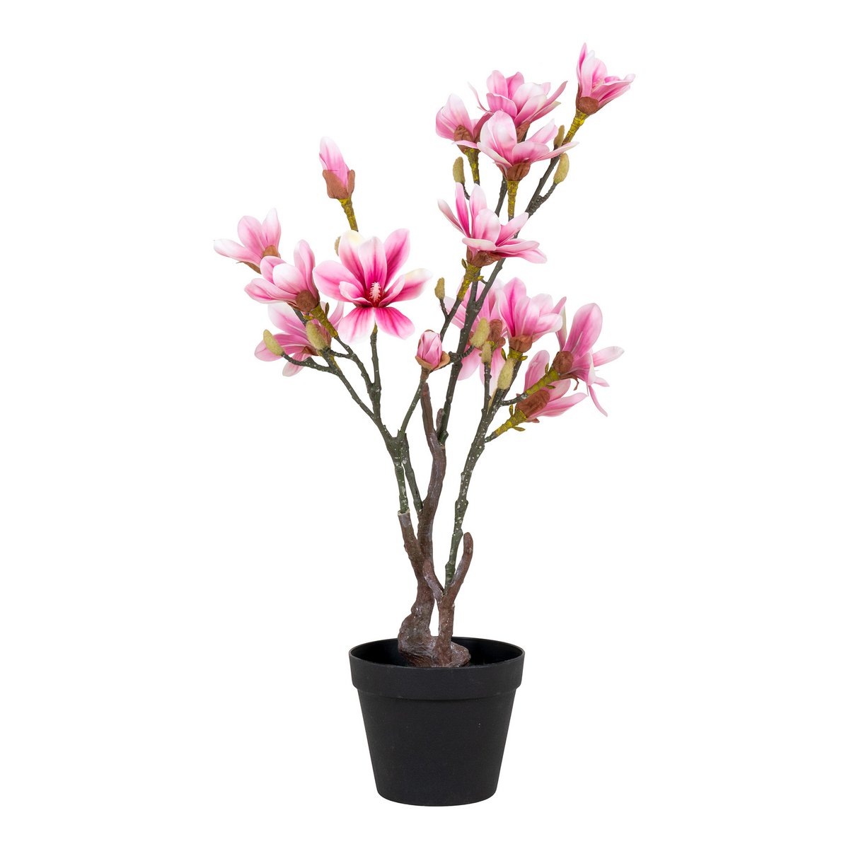 Magnolienbaum - Grün/Rosa, PE-Kunststoff, H:74 cm