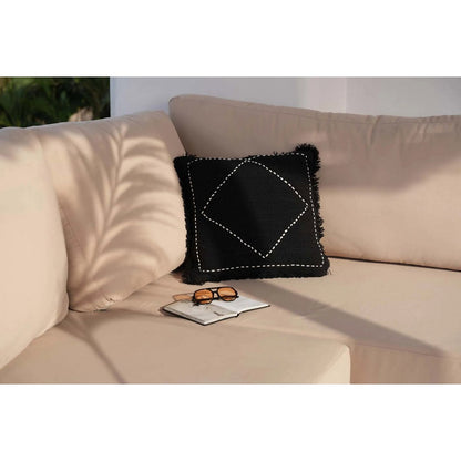 Cotton Cushion Cover – Black and White Kasbah Design, 50x50 cm