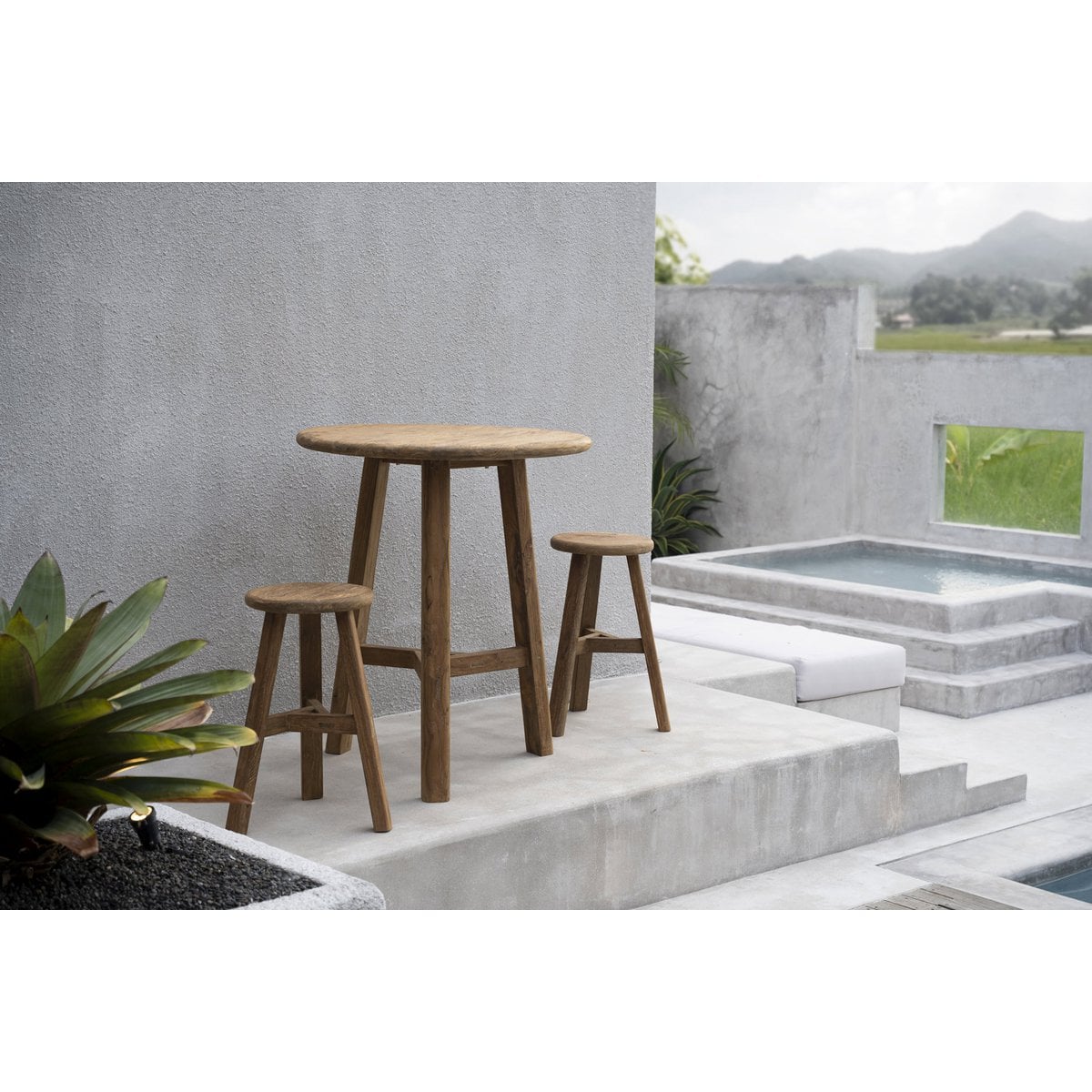 Teak Outdoor Bar Stool – Reclaimed Wood, Weather-Resistant