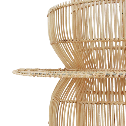 Rattan Wall Lamp - Saturn Handwoven Light Fixture with Fabric Cord