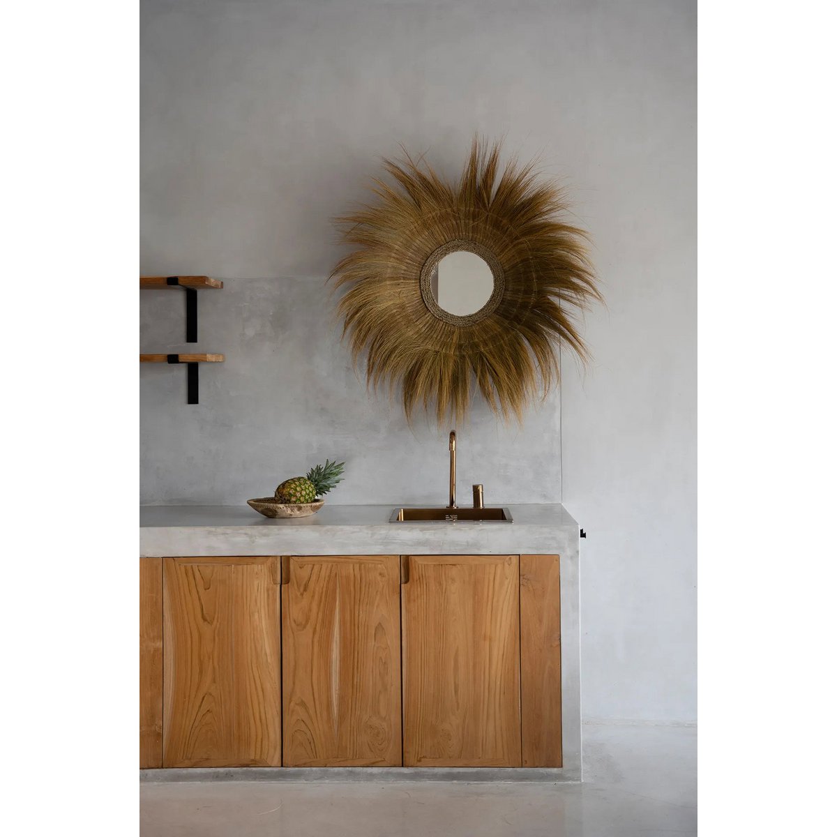 Dried Grass Sunken Forest Mirror - Natural
