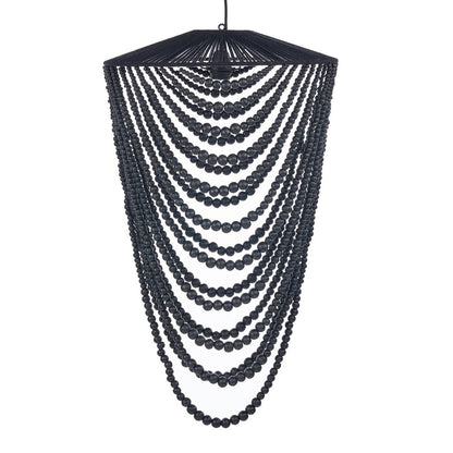 Wooden Bead Chandelier - Black - Large