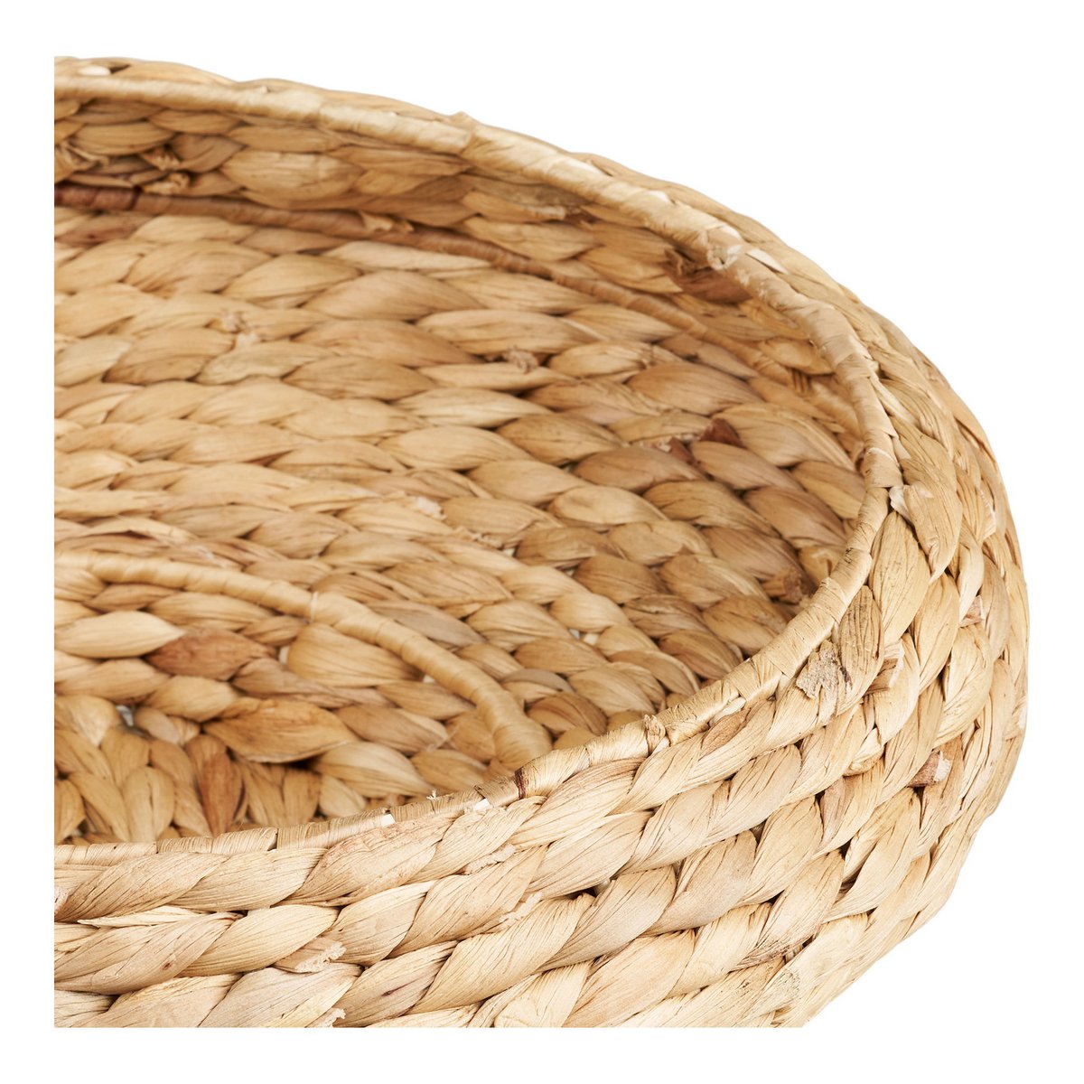 Water Hyacinth Tray - Natural Woven Serving Tray, Ø40x12cm