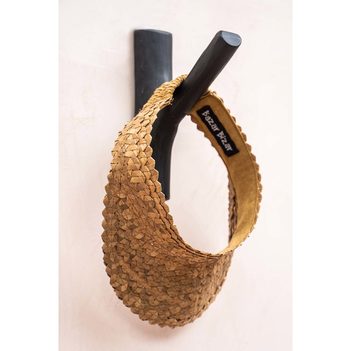 Teak Wall Hook - Black Coastal Style Clothing Hanger