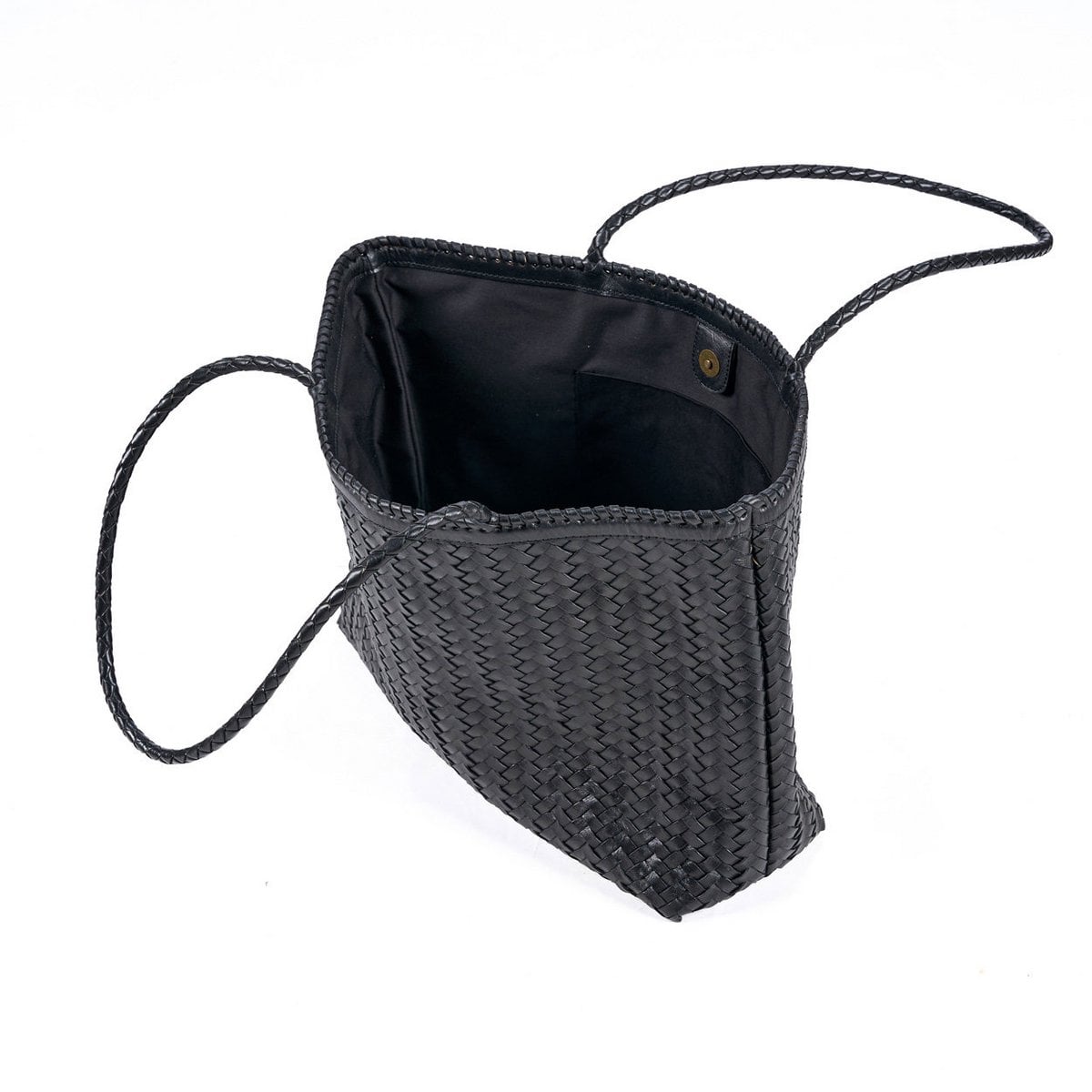 Black Leather Shopper Bag - Handmade Execu-Shopper