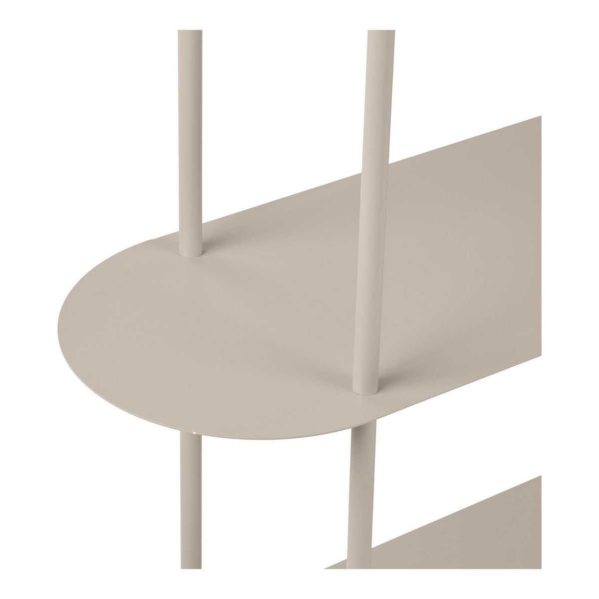 Rieti Shelving unit, 5 shelves, asymmetrical, metal, sand, 31x118x139 cm