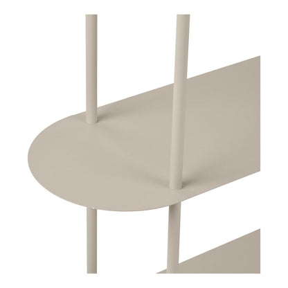 Rieti Shelving unit, 5 shelves, asymmetrical, metal, sand, 31x118x139 cm