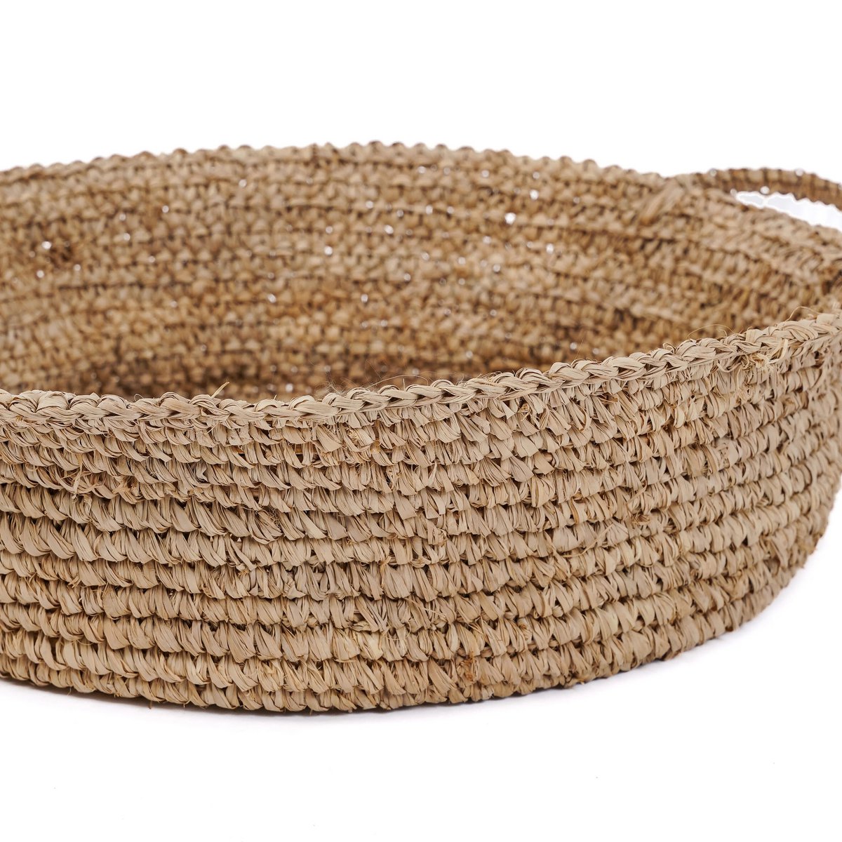 Raffia Basket Tray - Natural Woven Organizer
