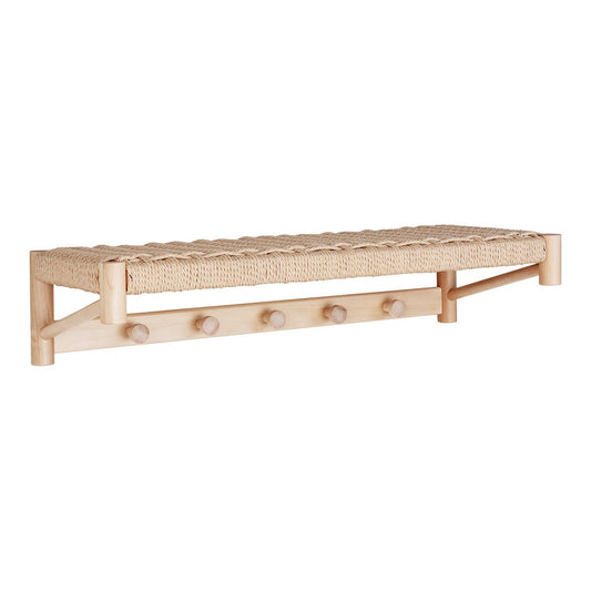 Abano Hat Shelf - Natural, Poplar Wood/Paper Cord, 78x31x17 cm