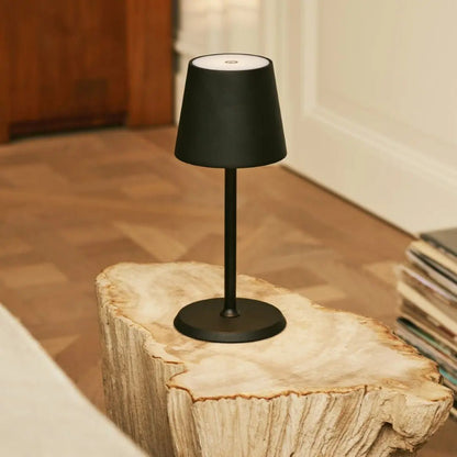 Cordless Table Lamp - Dimmable Black Metal Accent Light