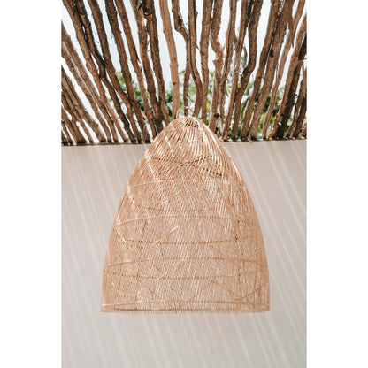 Rattan Pendant Light - Natural Twister, Medium Size