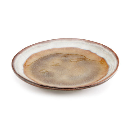 Ceramic Appetizer Plate - Portuguese Design, Unique Crackle Glaze
