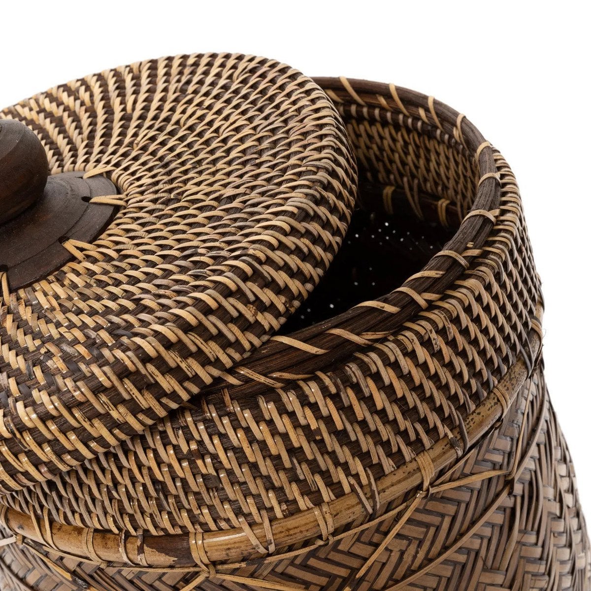 Rattan Bathroom Bin Basket - Natural Brown