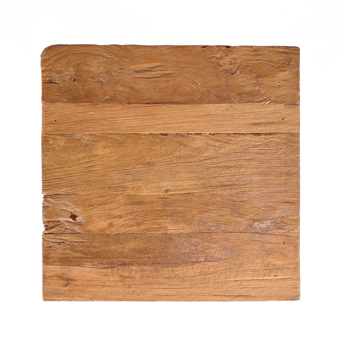 Teak Block Stool - Natural Wood Accent – JUGLANA