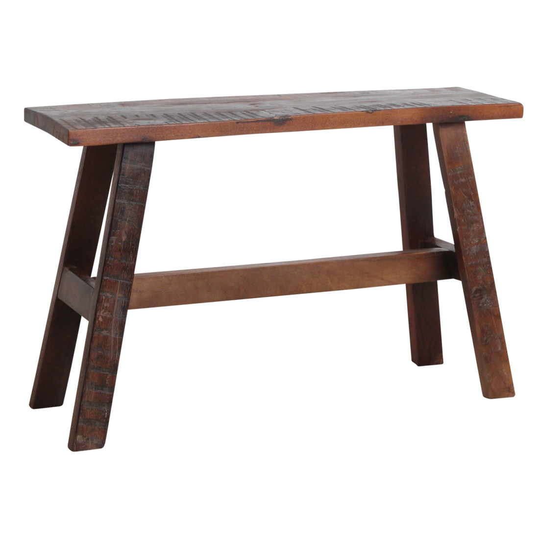 Reclaimed Wood Bench - Industrial Bus Stop Style Seating