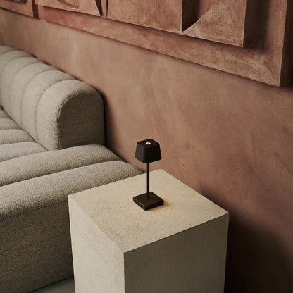 Sarphati Mini Mocha Brown Cordless Table Lamp | Rechargeable via Charging Station & 3 Light Modes