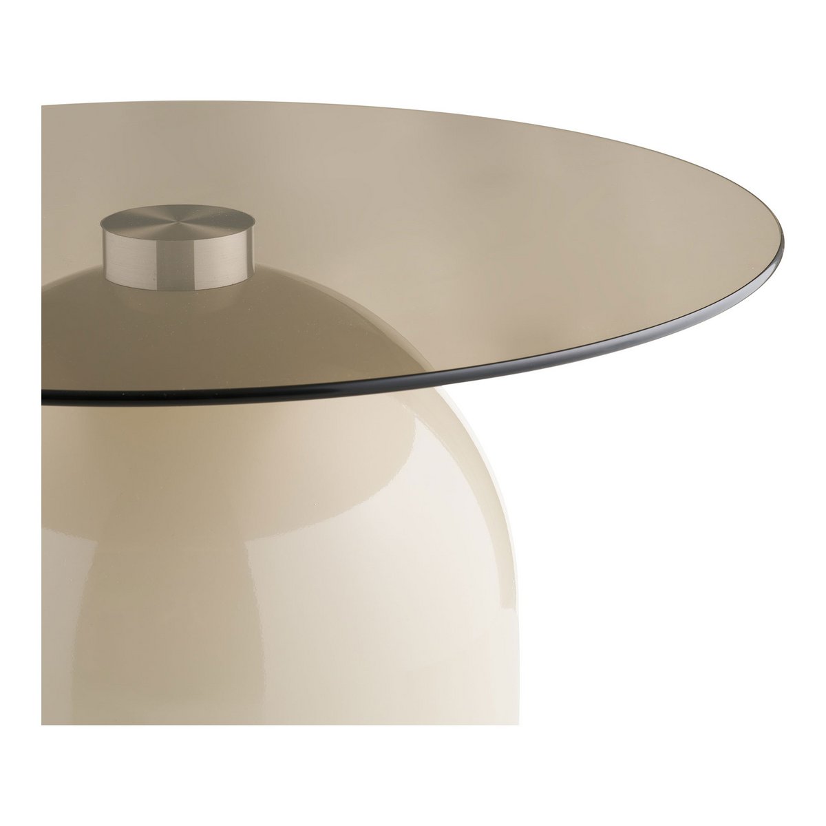 Ravello Coffee table, tempered glass/metal, grey/beige, ø70x33 cm